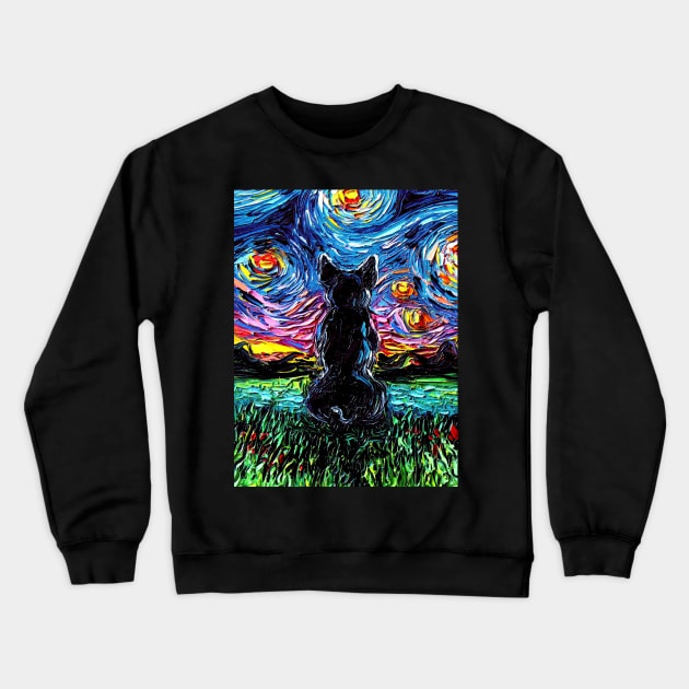 French Bulldog Starry Night Crewneck Sweatshirt by sagittariusgallery